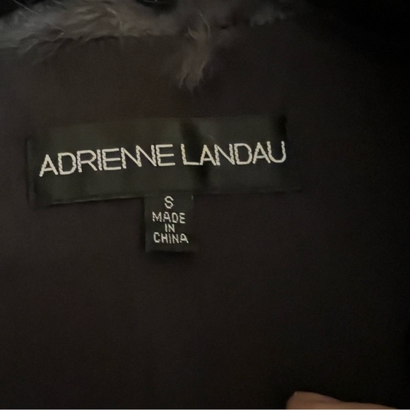 Adrienne Landau genuine rabbit fur vest in charcoal gray. - Picture 7 of 13